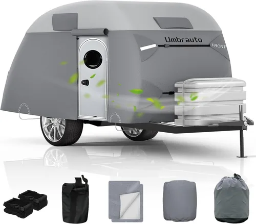 Miniatura 31 de Umbrauto Cubierta para caravana de 5ª rueda de 28 a 31 pies, 7 capas superiores extra gruesa, cubierta de quinta rueda, impermeable, resistente al
