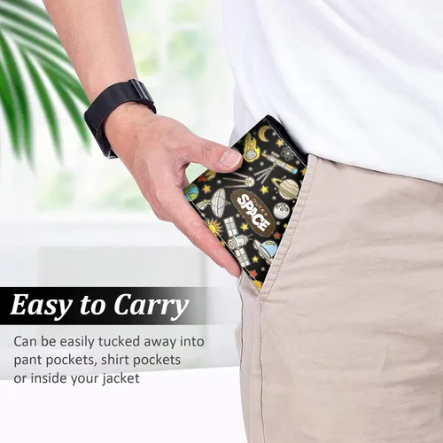Miniatura 5 de Cartera linda Kawaii para niños y adolescentes, diseño de dibujos animados, delgada, de cuero, plegable, con bloqueo RFID, con cremallera