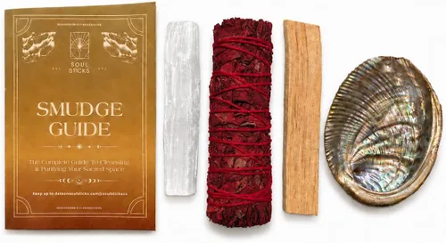Miniatura 8 de SOUL STICKS El mini kit de manchas para principiantes incluye varita de selenita de concha de abulón 3-4 de salvia blanca y palo santo con guía