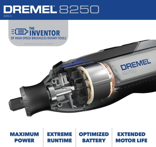 Miniatura 4 de Dremel 8250-5 Herramienta rotativa inalámbrica de velocidad variable de iones de litio de 12V con motor sin escobillas - 5 accesorios