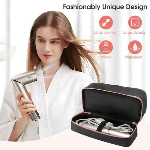 Miniatura 5 de Funda de viaje para secador de pelo Shark FlexStyle, bolsa de secador de pelo de doble capa, organizador de herramientas de belleza, bolsa de Negro