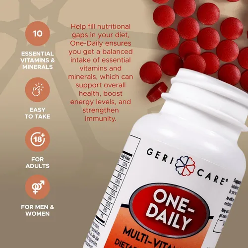 Miniatura 3 de 501-01 Multivitamínico Tabletas de un Diario 100 por botella por Geri-Care Pharmaceuticals - Parte no. 501-01