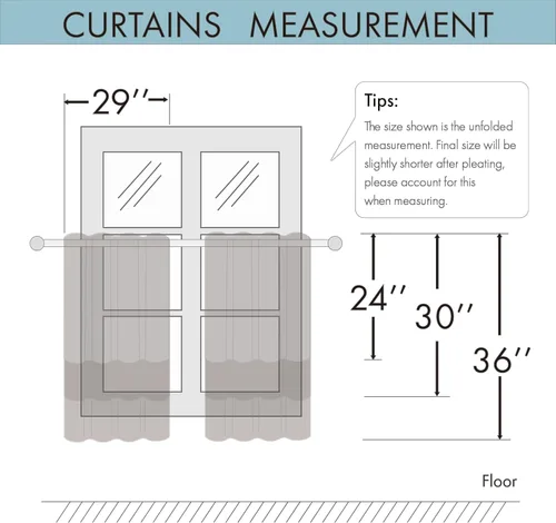 Miniatura 2 de Leeva - Cortinas pequeñas con estampado de pájaros, 24 pulgadas de largo, conjunto de paneles para ventanas, diseño de estampado de pájaros