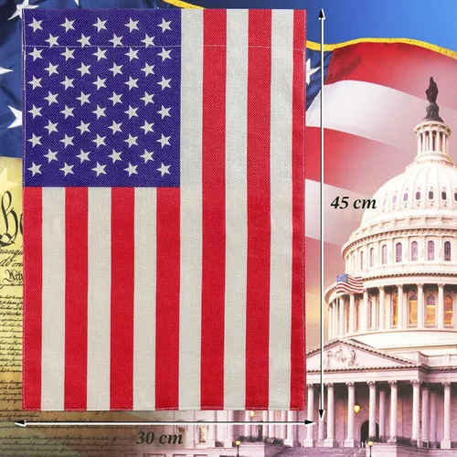 Miniatura 7 de URSKYTOUS Bandera de jardín americana pequeña bandera americana de doble cara de 12 x 18 pulgadas, resistente a la intemperie, banderas patrióticas