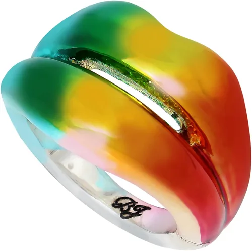 Miniatura 2 de Betsey Johnson Anillo de labios arcoíris, Metal, Sin piedras preciosas