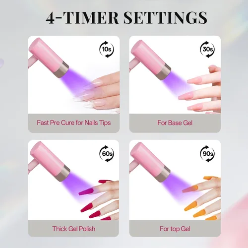Miniatura 8 de krofaue Lámpara UV para Uñas de 12W - Secador de Uñas Profesional con Sensor Automático con 4 Temporizadores, Botones Táctiles Luz UV Recargable