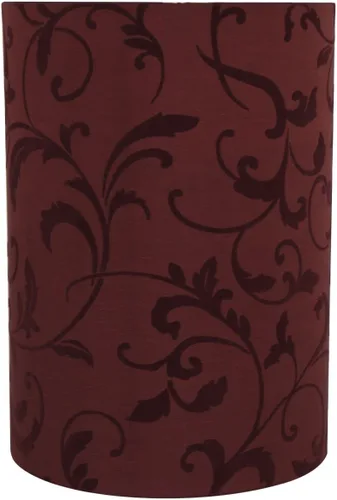Aspen Creative 31269A Pantalla de lámpara Transitional en forma de tambor (cilindro) con ajuste Spider Fitter en estampado de flocado rojo, 8" de