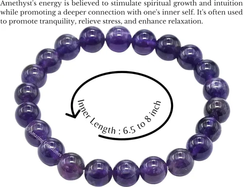 Miniatura 384 de Amazing Gemstone Pulsera de cristal para mujeres y hombres, pulsera de cristal curativo de protección, pulsera elástica con cuentas de piedras