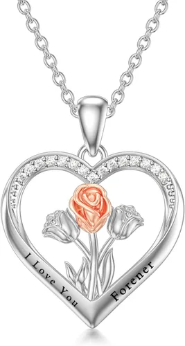 WINNICACA Collares de plata de ley para mujeres y niñas, tulipanes, girasol, rosa, loto, margarita, colibrí, cardenal rojo, búho, joyería de regalo