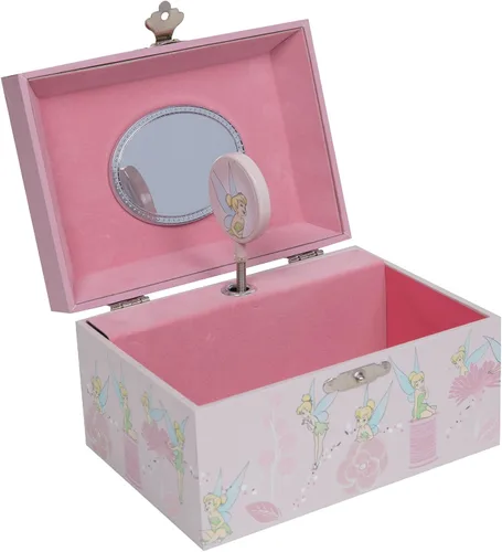 Miniatura 2 de Happy Homewares Peter Pan Tinkerbell Pink Pixie Dust Glitter - Joyero musical para una niña o amante - Con licencia