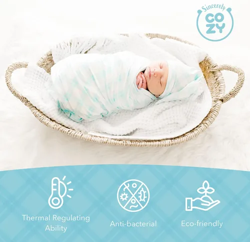 Miniatura 8 de Gorro de rayón de bambú de lujo para recién nacidos de 0 a 3 meses, manta para recién nacidos de 0 a 3 meses, manta para recién nacidos, para bebés