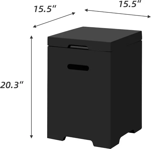 Miniatura 5 de ECOTOUGE Mesa de cubierta de tanque de propano, 15.5 pulgadas para mesa de fuego, mesa oculta cilíndrica para exteriores para fogata de gas