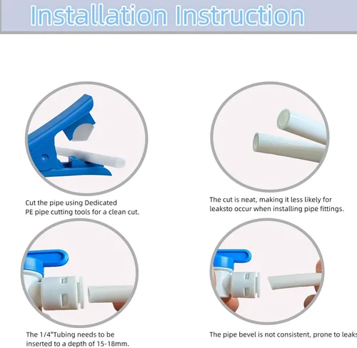 Miniatura 4 de Kit de válvula de flotador de tubo de 1/4 de pulgada para sistema de ósmosis inversa de agua de ósmosis inversa. Kit de línea de agua