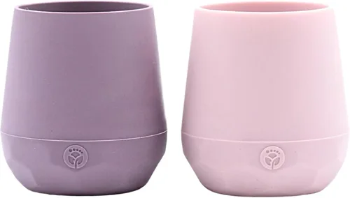 WeeSprout Vasos de entrenamiento de silicona para bebés, juego de 2 vasos de silicona suave, taza abierta de 2 onzas para bebés de más de 6 meses,