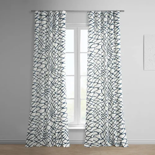 Miniatura 20 de HPD Half Price Drapes Cortinas florales de algodón de lujo con estampado de 84 pulgadas de largo (1 panel), modernas cortinas de oscurecimiento