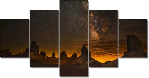 Miniatura 89 de TUMOVO Lienzo decorativo para pared de sala de estar, 5 paneles de naturaleza, Alaska, Estados Unidos, autopista alrededor de montañas, paisaje