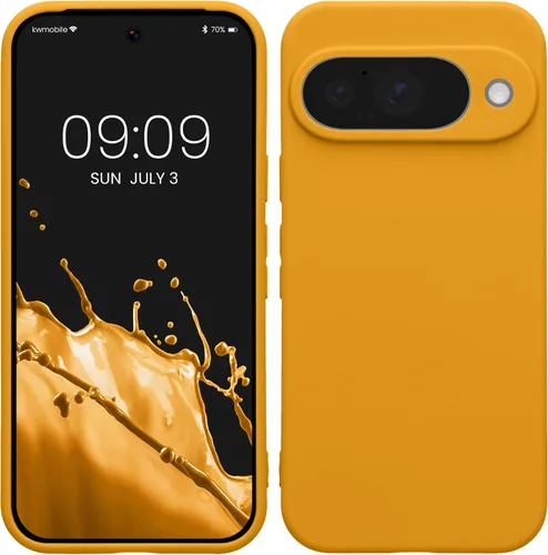 Miniatura 83 de kwmobile Funda compatible con Google Pixel 9 Pro - Funda protectora delgada de TPU para teléfono - Acabado mate suave - Negro mate