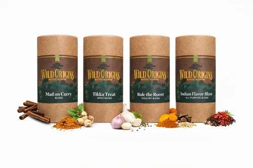 Miniatura 14 de Wild Origins Caja de regalo de condimentos multiusos premium, paquete de 4, sin OMG, mezclas de especias, ingredientes auténticos, esenciales