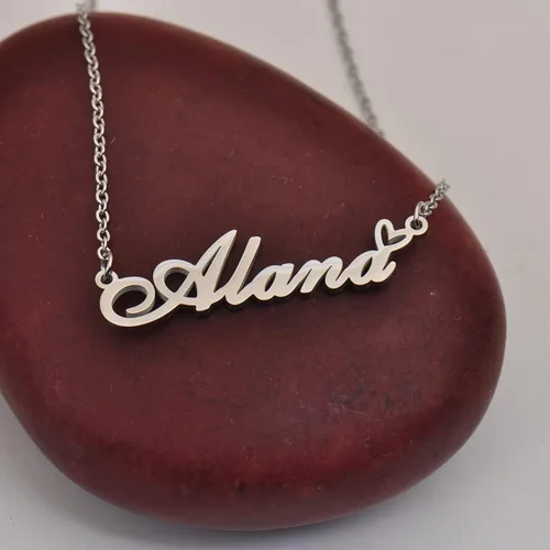 Miniatura 4 de Collar con nombre personalizado con corazón, collar con nombre personalizado para mujer, collar de moda personal, el mejor regalo para niña, madre