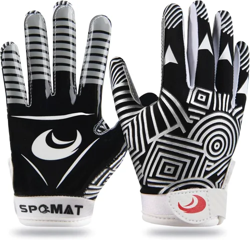 Miniatura 8 de Guantes de fútbol juvenil para niños, guantes receptores de agarre de silicona con capacidad de súper palo para la mejor experiencia de juego