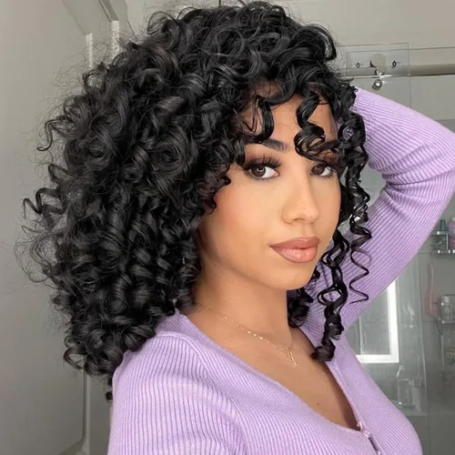 Miniatura 29 de Unionbeauty - Paquete de 8 mechones rizados con ganchillo GoGo, rizos de agua para mujer negra, rizos de playa, extensiones de cabello rizado 1b#