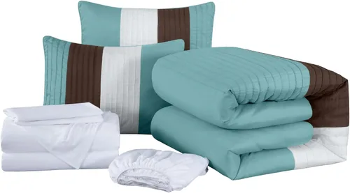 Miniatura 9 de Chezmoi Collection Briar Juego de 7 Piezas Queen Bed in a Bag - Juego de Edredón de Microfibra Ligera para Todas las Estaciones - Incluye Sábanas