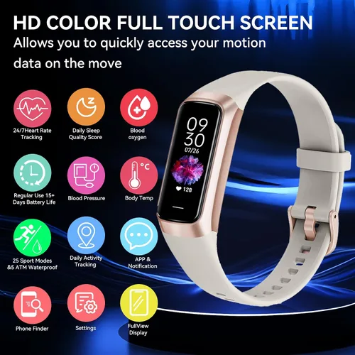 Miniatura 3 de Fitness Tracker with 24/7 Heart Rate, Blood Oxygen Blood Pressure Sleep Monitor,20+ Sports Modes Smart Watches for Women/Men, Activity & Step