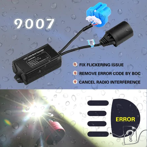 Miniatura 3 de Alla Lighting PX29t Base HB5 9007 LED Decodificadores CAN Bus Libres de Error para Kits LED/DRL, Bombillas Anti-Parpadeo/Intermitencia