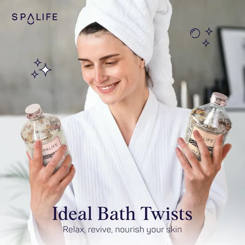 Miniatura 4 de SpaLife Tea Spa - Sales de baño minerales efervescentes con infusión de pétalos – lavanda y rosa, paquete de 2 unidades de 17.6 onzas