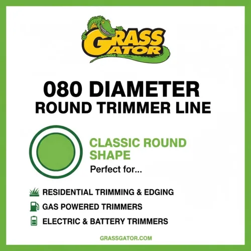 Miniatura 4 de Grass Gator Línea de recortadora redonda 2080 Diámetro de 0.080 pulgadas Bucle pequeño residencial de 50 pies para recortadoras de gas