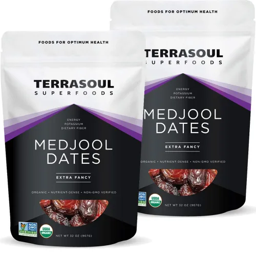 Miniatura 7 de Terrasoul Superfoods Dátiles de Medjool orgánicos sin hueso, 680 g - Hueso removido Textura suave y masticable Sabor a caramelo dulce