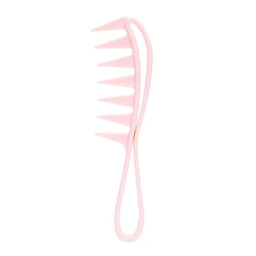Miniatura 7 de Peine desenredante de dientes anchos para ducha, peine flexible de amplia separación, peine hueco, peine antiestático desenredante para el cabello