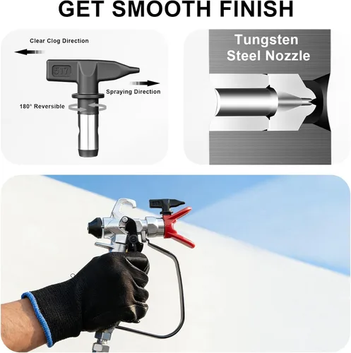 Miniatura 5 de AEROPRO Tools - Pulverizador de pintura sin aire para pintura de casa, alta presión de 3000 PSI, sin adelgazamiento, con juegos de puntas