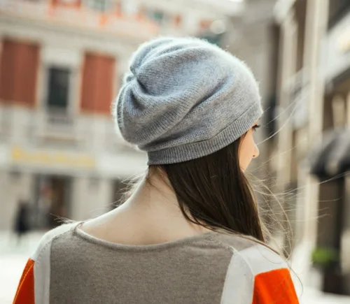 Miniatura 22 de WaySoft Gorro de cachemira 100% para mujer en una caja de regalo, gorro de gran tamaño para mujer