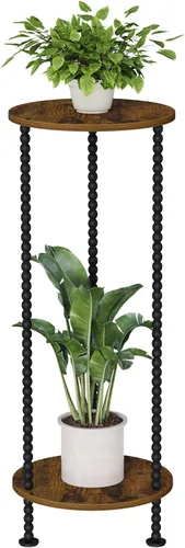 Miniatura 10 de YINMIT Soporte para plantas de interior, soporte para plantas pequeñas de 2 niveles, postes de metal de 23 pulgadas de alto, soporte de maceta