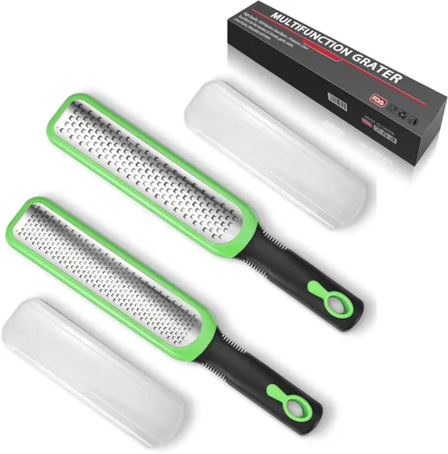 Zester - Juego de 2 ralladores de queso para cocina, herramienta de limón Zester, rallador de ajo, rallador de jengibre, rallador de alimentos