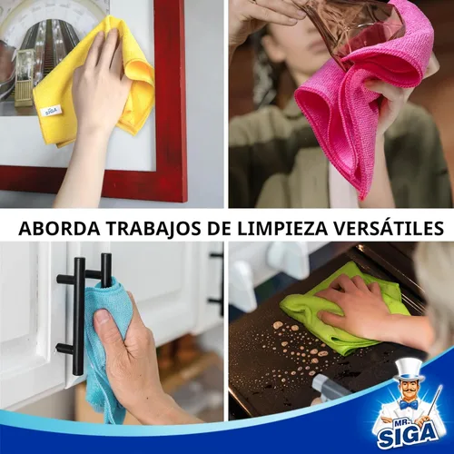 Miniatura 6 de MR.SIGA Paño de limpieza de microfibra, paquete de 12, tamaño: 12.6 x 12.6 pulgadas Surtido
