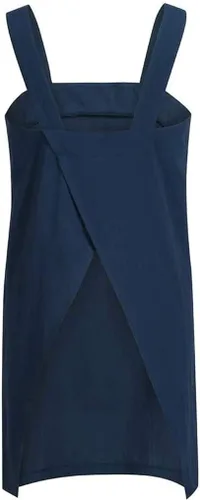 Miniatura 22 de YESDOOD Delantal de lino de algodón con espalda cruzada para mujer, con bolsillos, vestido para hornear y cocinar Azul Oscuro