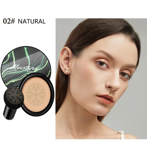 Miniatura 2 de Air Cushion CC - Base de maquillaje en crema de hongos, base de maquillaje BB Cream, corrector hidratante, cobertura completa de larga duración, 2#