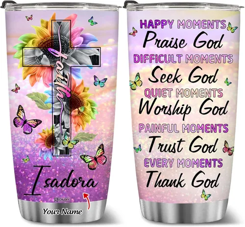 Miniatura 26 de BECHUSKY Vaso personalizado de viaje de diente de león con tapa, 20 onzas, Acepta lo que es dejar ir de lo que era de madera Taraxacum flor floral
