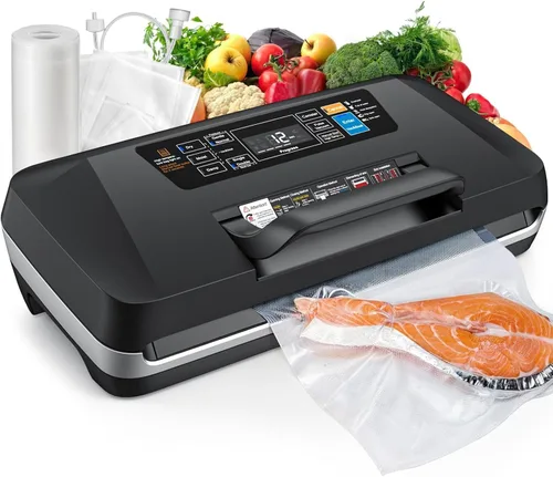 Máquina selladora al vacío comercial de alimentos de 95 kPa | Sellador automático de alimentos 10 en 1 para Sous Vide, preparación de comidas y