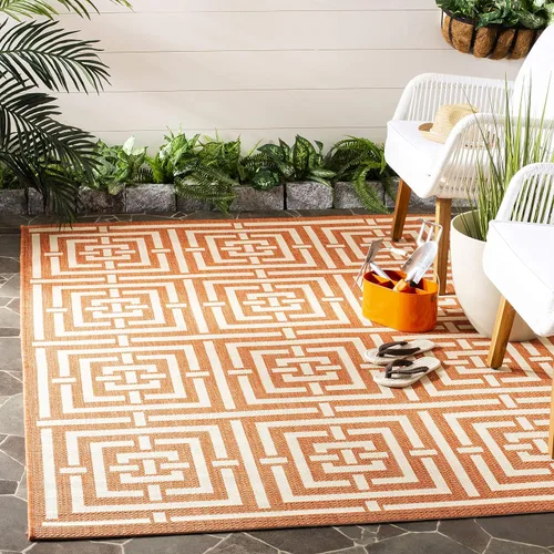 Miniatura 15 de SAFAVIEH Courtyard Collection CY6937 - Alfombra decorativa para interiores y exteriores, impermeable, fácil de limpiar, 2 pies 3 pulgadas x 6 pies 7