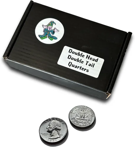 Miniatura 3 de Ted's Sterling Magic Monedas de cuarto de doble cara genuinas de Estados Unidos con instrucciones para trucos de magia (1 moneda, doble cabeza)