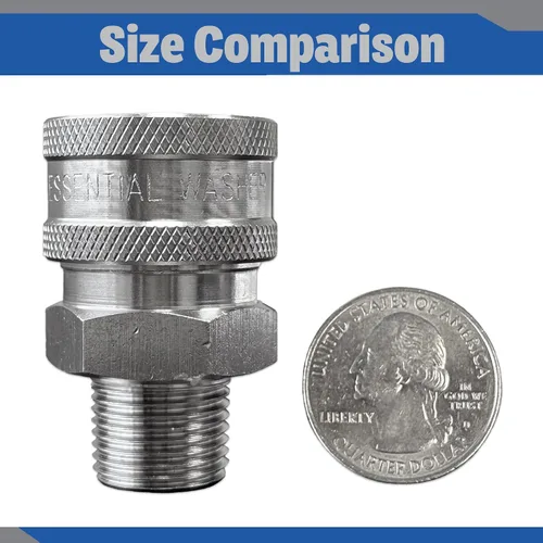 Miniatura 5 de Essential Washer Acero inoxidable de 1.2 in de conexión rápida macho NPT Arandela a presión Conexiones de conexión rápida 5000 PSI Juego de 2