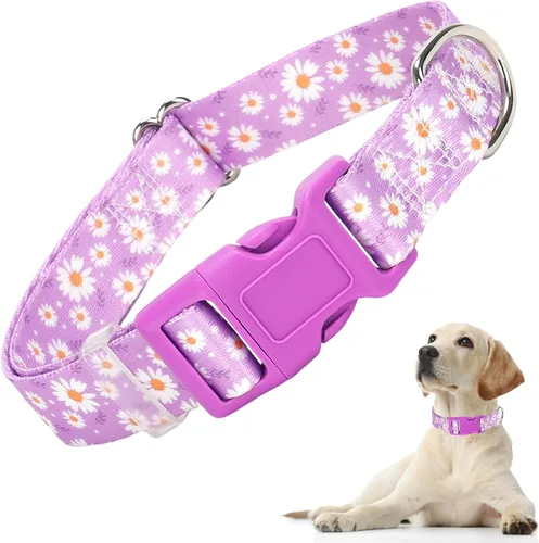 Miniatura 13 de Collar para Perras con Flores Rojas, Collar Lindo para Perras con Hebilla de Liberación Rápida y Collar Cómodo Ajustable para Mascotas para Perros