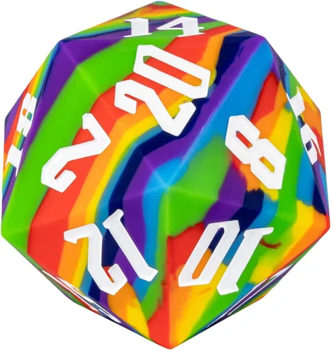 Miniatura 10 de Silicona D20 de 2.165 in, dados individuales de 20 caras gigantes D20 D20, colores camuflaje, tacto suave y cómodo, gorila perfecta