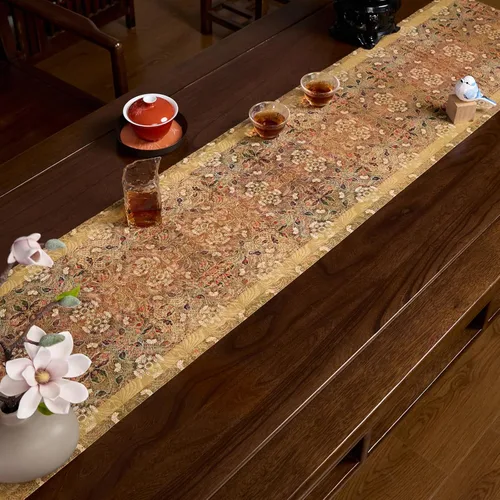 Miniatura 27 de Extra Long 2-Piece Table Runner Set 118, Waterproof Banquet Table Decor, Double Sided Event Cloth, Heavy Duty Tea Mat, Washable Reversible Brocade