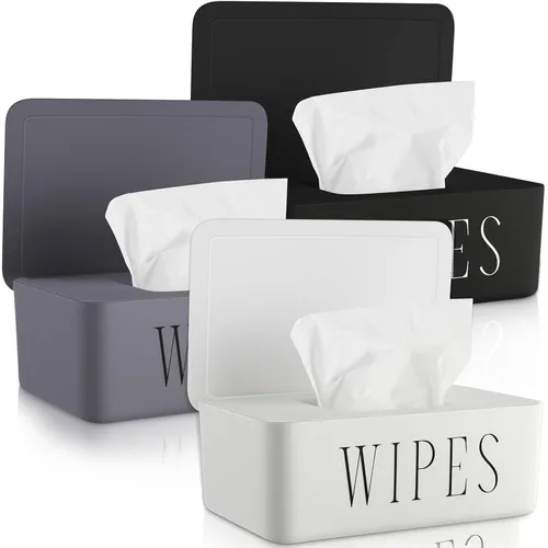 Miniatura 11 de 3 Pack Dispensador Portapapeles de Toallitas para Bebé Contenedor de Toallitas para Baño con Tapa Caja de Almacenamiento de Papel Higiénico