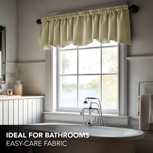 Miniatura 9 de Cenefas Deconovo festoneadas para cortinas pequeñas para oscurecimiento con barra de cortina sólida