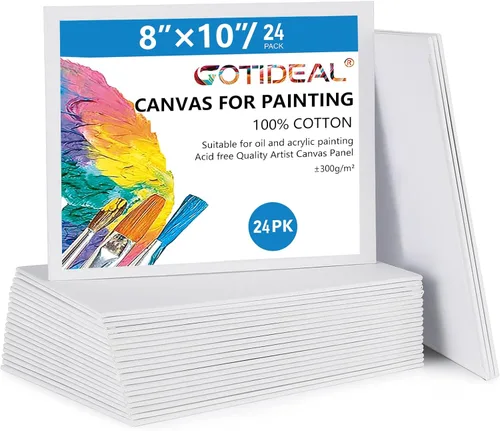 Miniatura 13 de GOTIDEAL Lienzos a granel para pintura, 5 x 7 pulgadas, paquete económico de 40 unidades, tableros de lienzo blanco imprimado con gesso – 100%